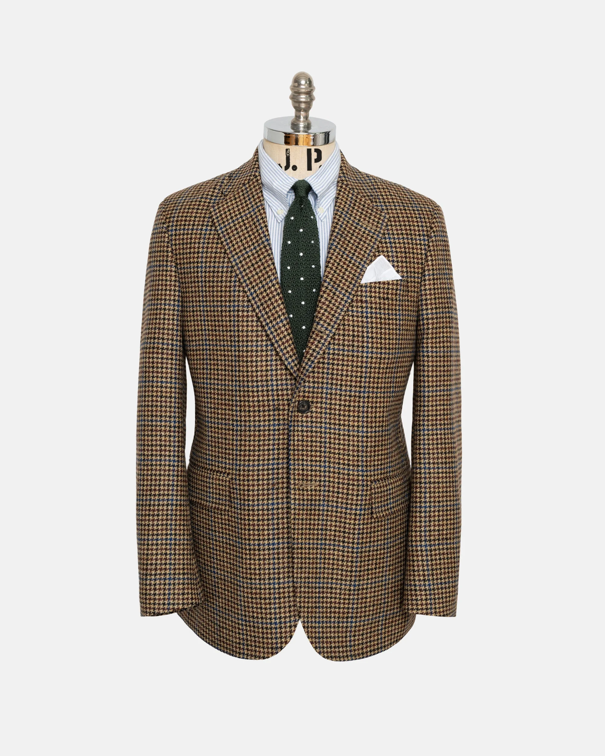 MADE-IN-CANADA BROWN CHECK WITH BLUE PANE SPORT COAT - 1