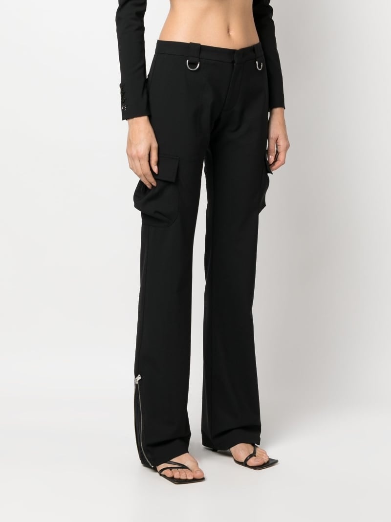 low-rise flared cargo trousers - 3