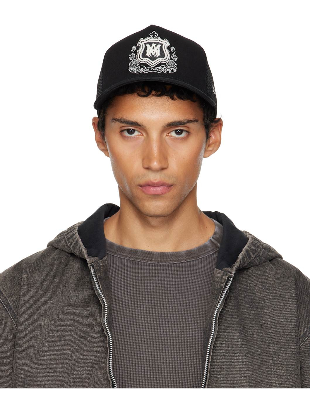 Black MA Crest Trucker Cap - 1