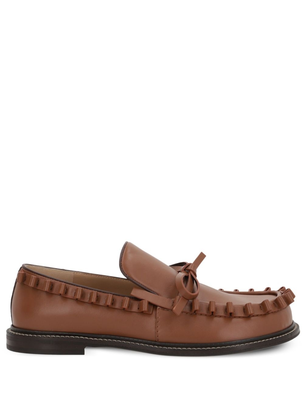 ruffled-trim loafers - 1