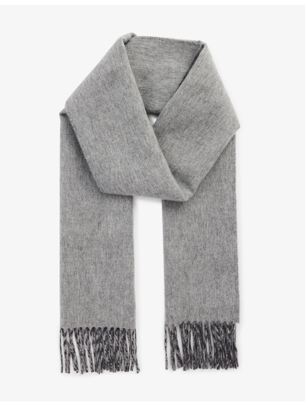 Fringe-edged reversible cashmere scarf - 3