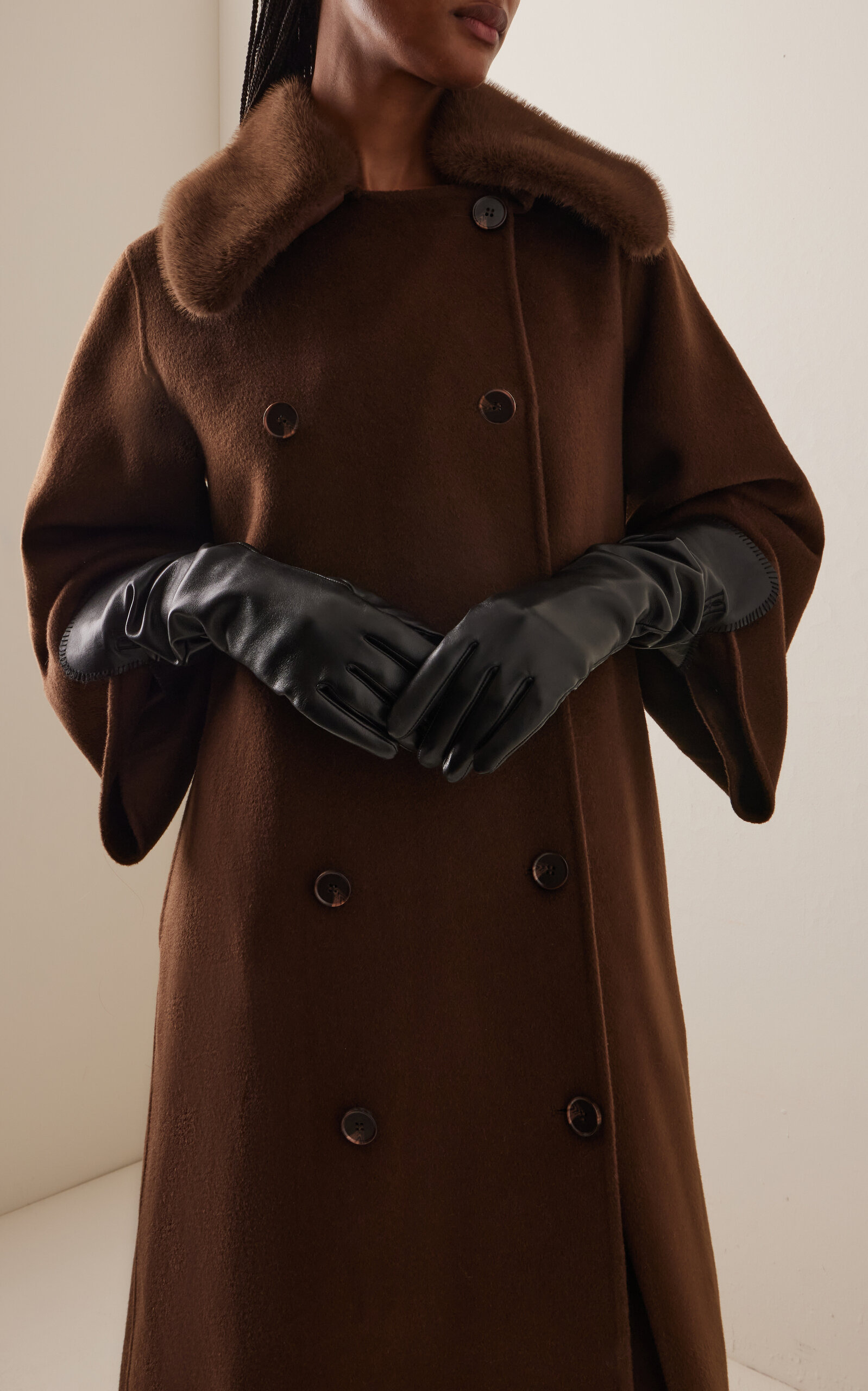 Gemi Long Leather Gloves black - 4