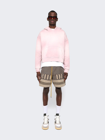 Rhude Embroidered Canvas Logo Shorts Olive and Tan outlook