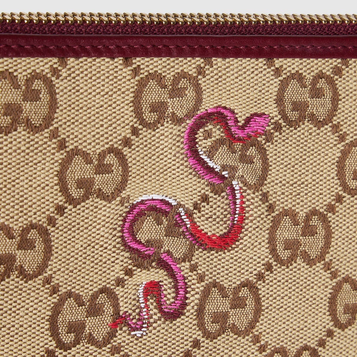 Embroidered GG pouch - 4