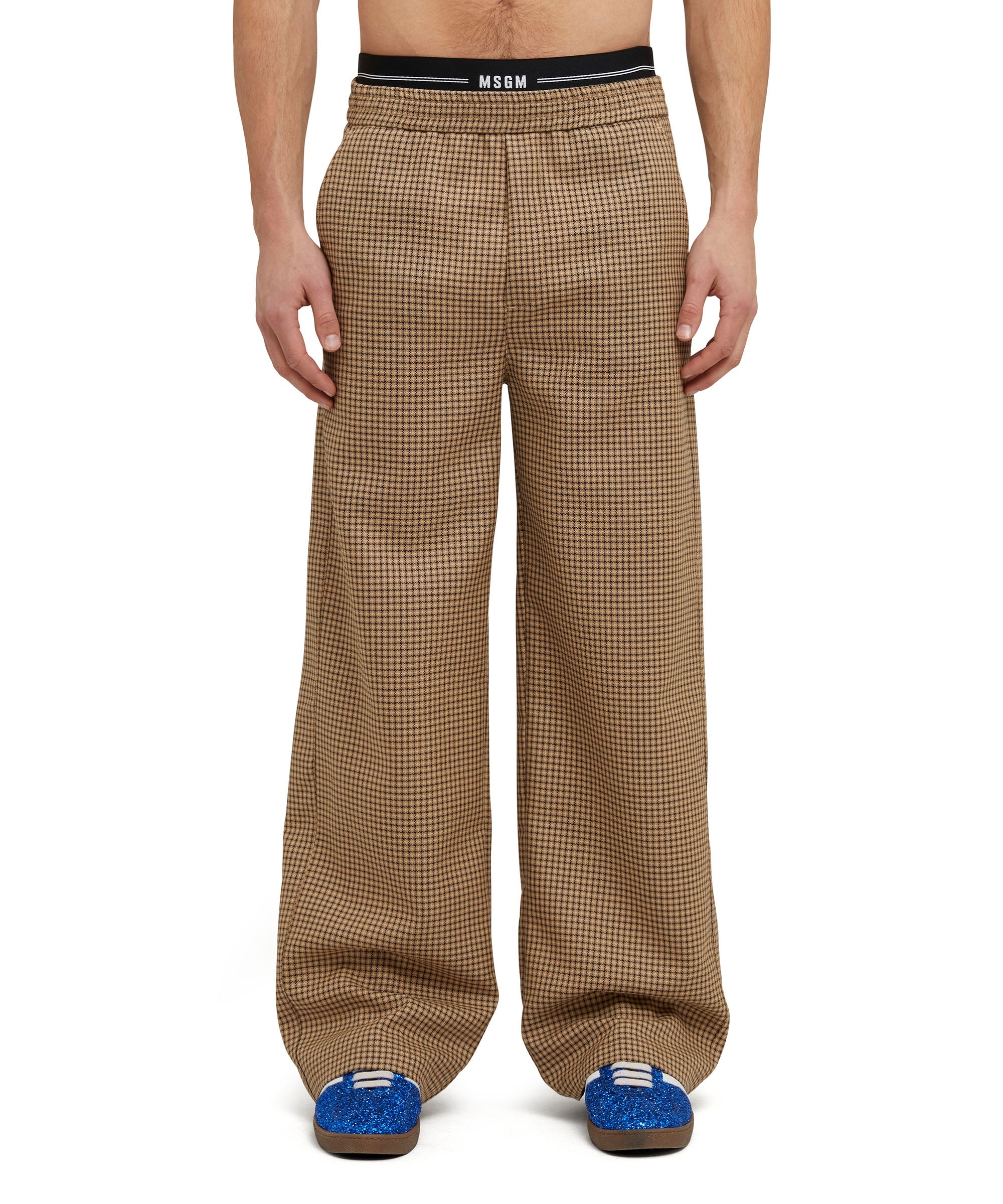 Double pleated wool trousers with "Micro Check Wool" motif - 2