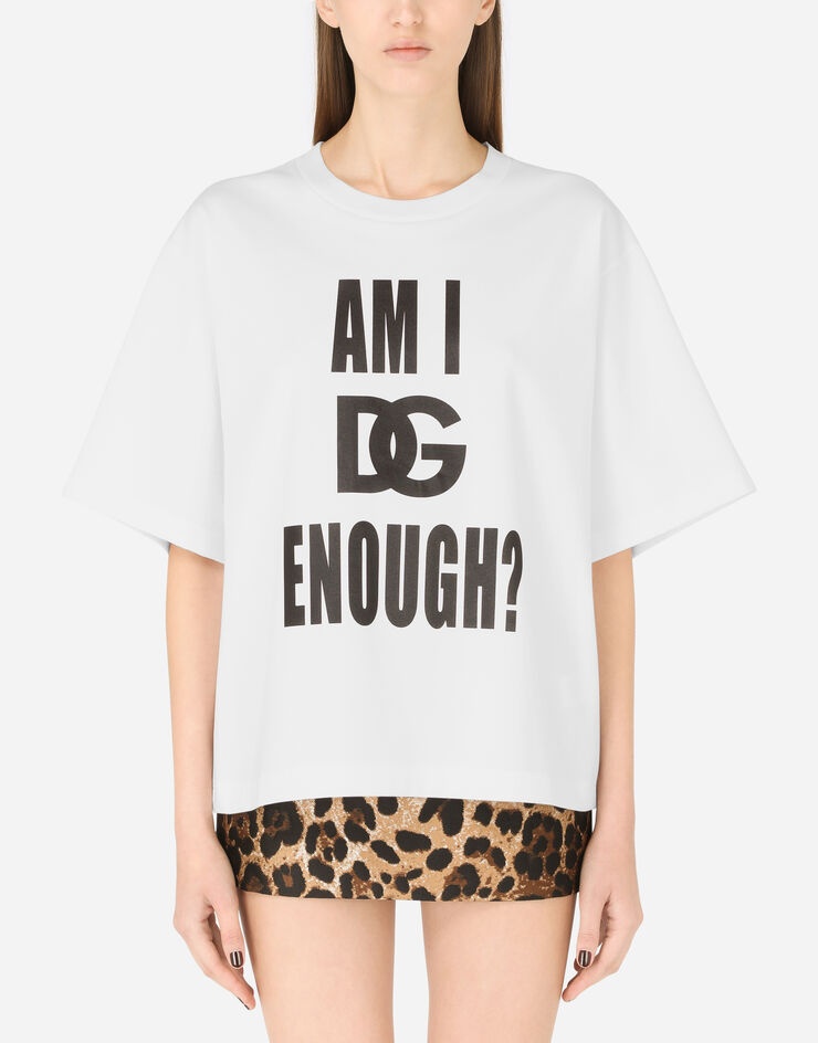 Jersey T-shirt with am I DG enough? print - 1