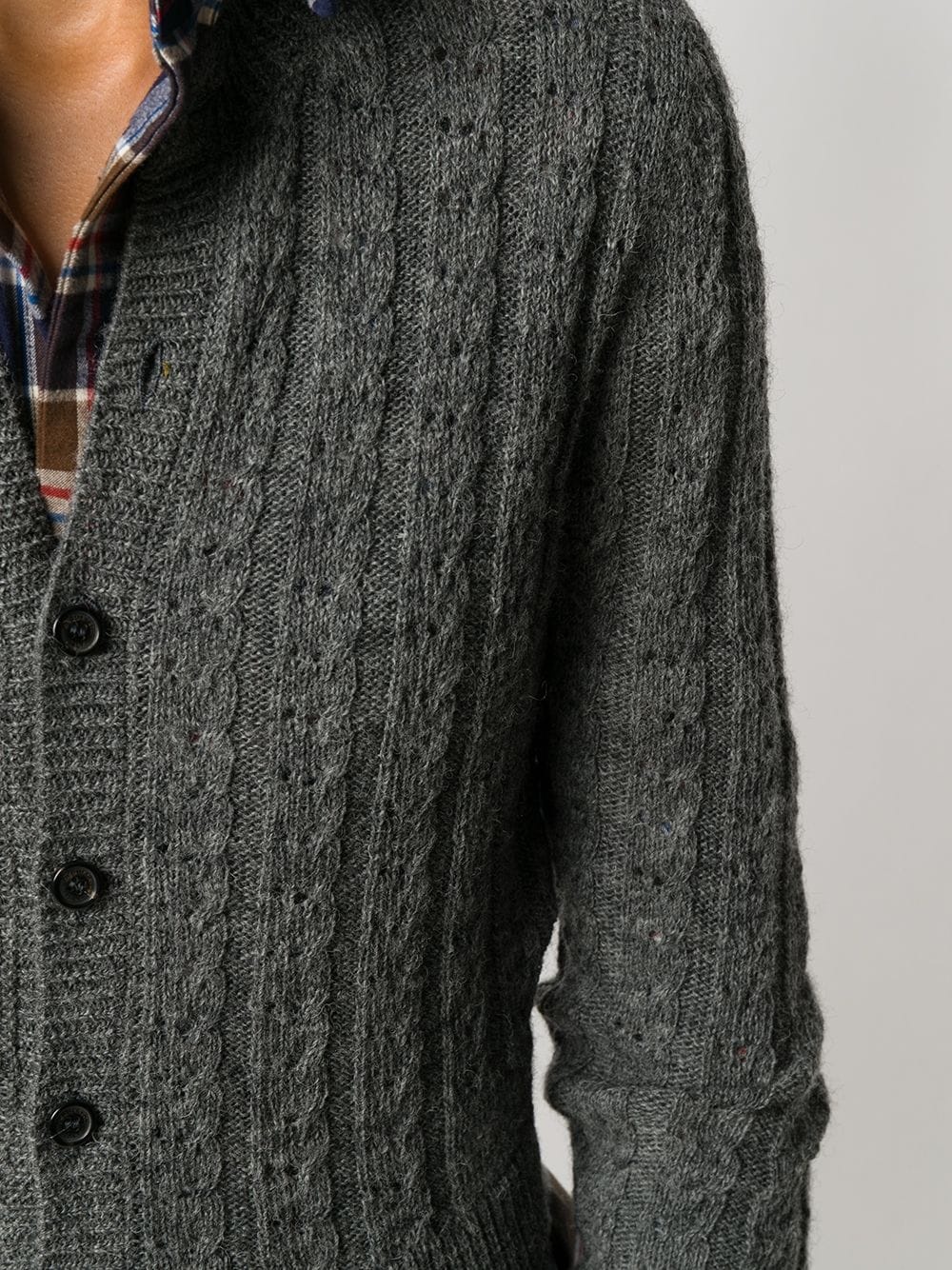 knitted button-front cardigan - 5