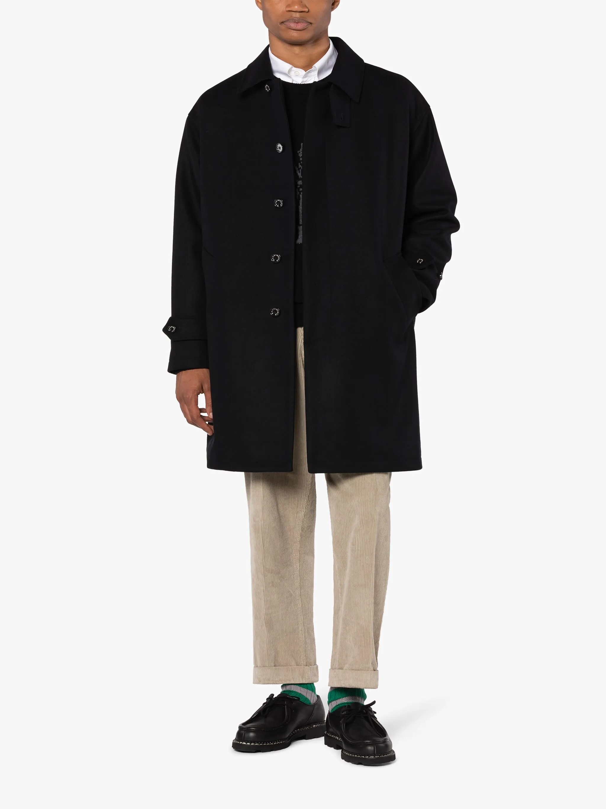 SOHO BLACK WOOL OVERCOAT - 2