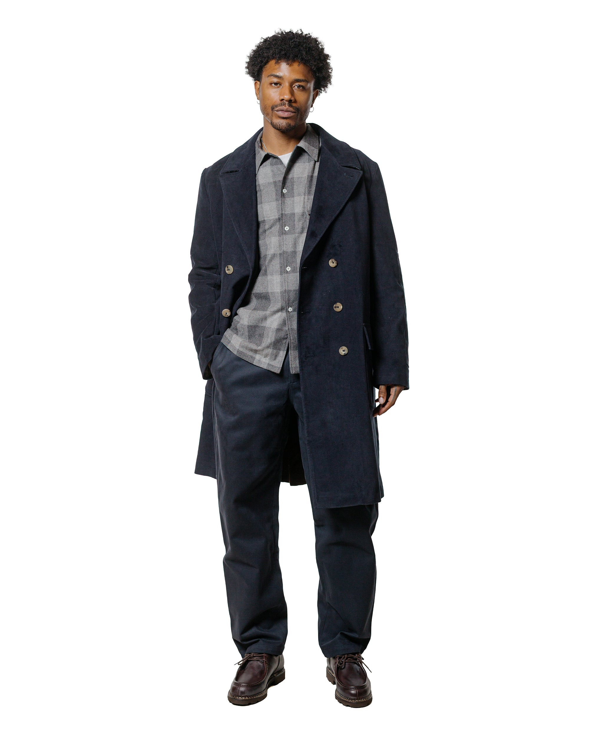 Balloon Trousers Heavy Cotton Drill Dark Navy - 4
