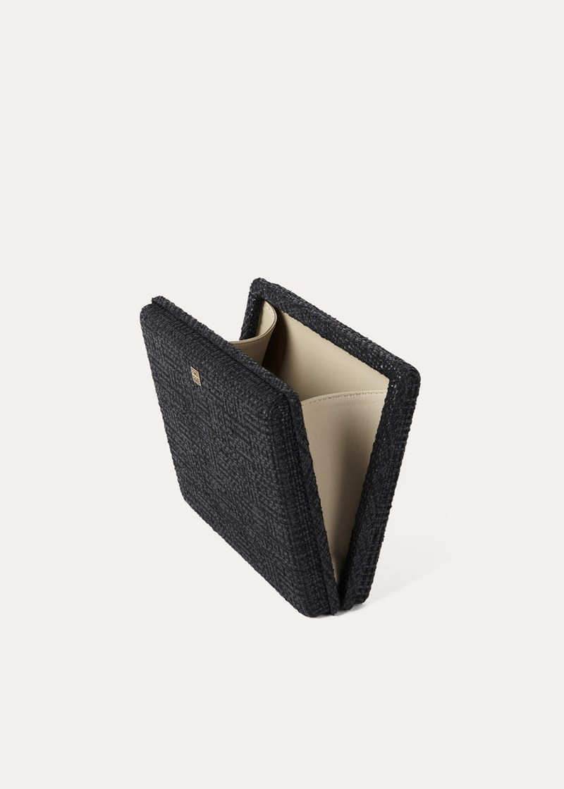 Raffia clutch black 5