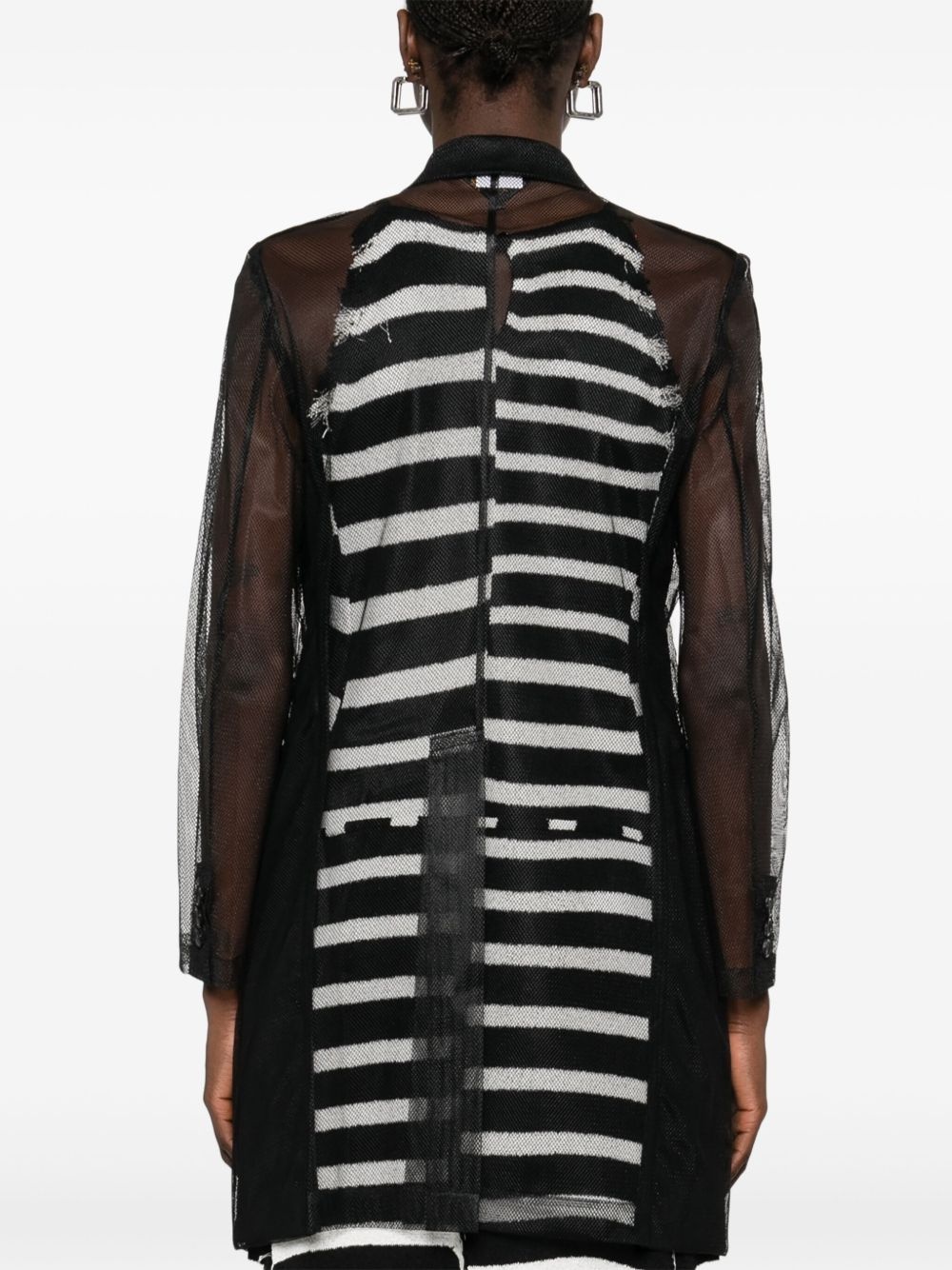 mesh-overlay coat - 4