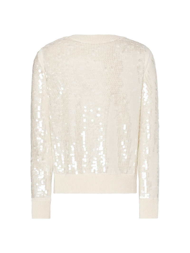 Women's Ilaria Sequined V-Neck Sweater - Ecru 3