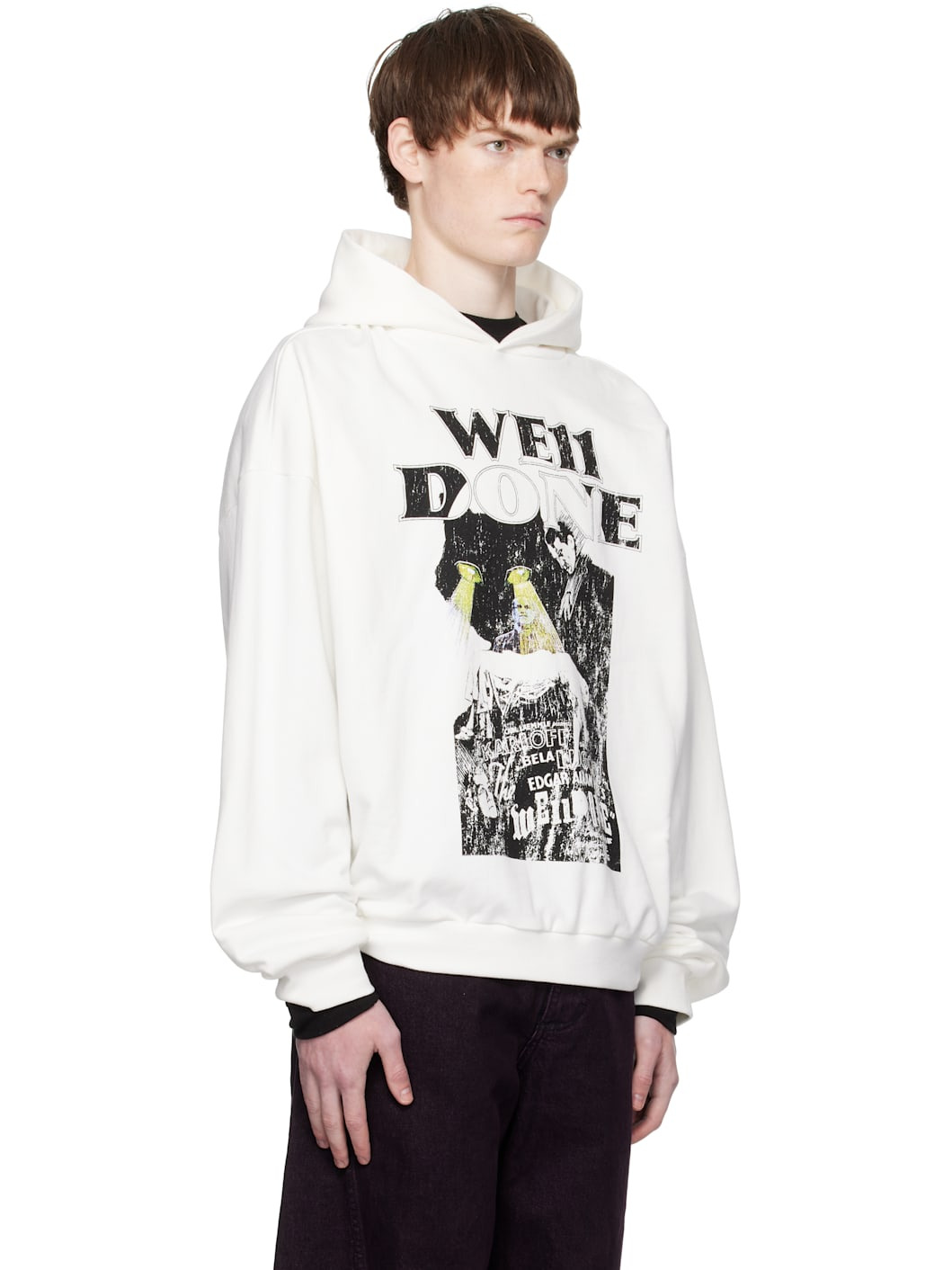 White Black Cat Poster Hoodie - 2