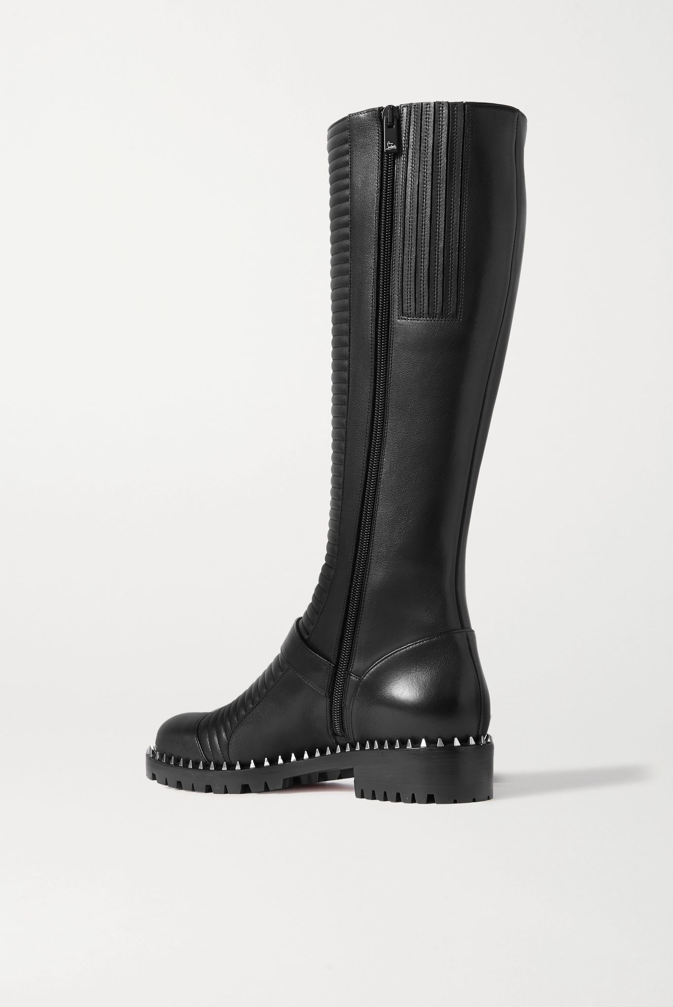 Meteorita 30 studded ribbed leather knee boots - 4