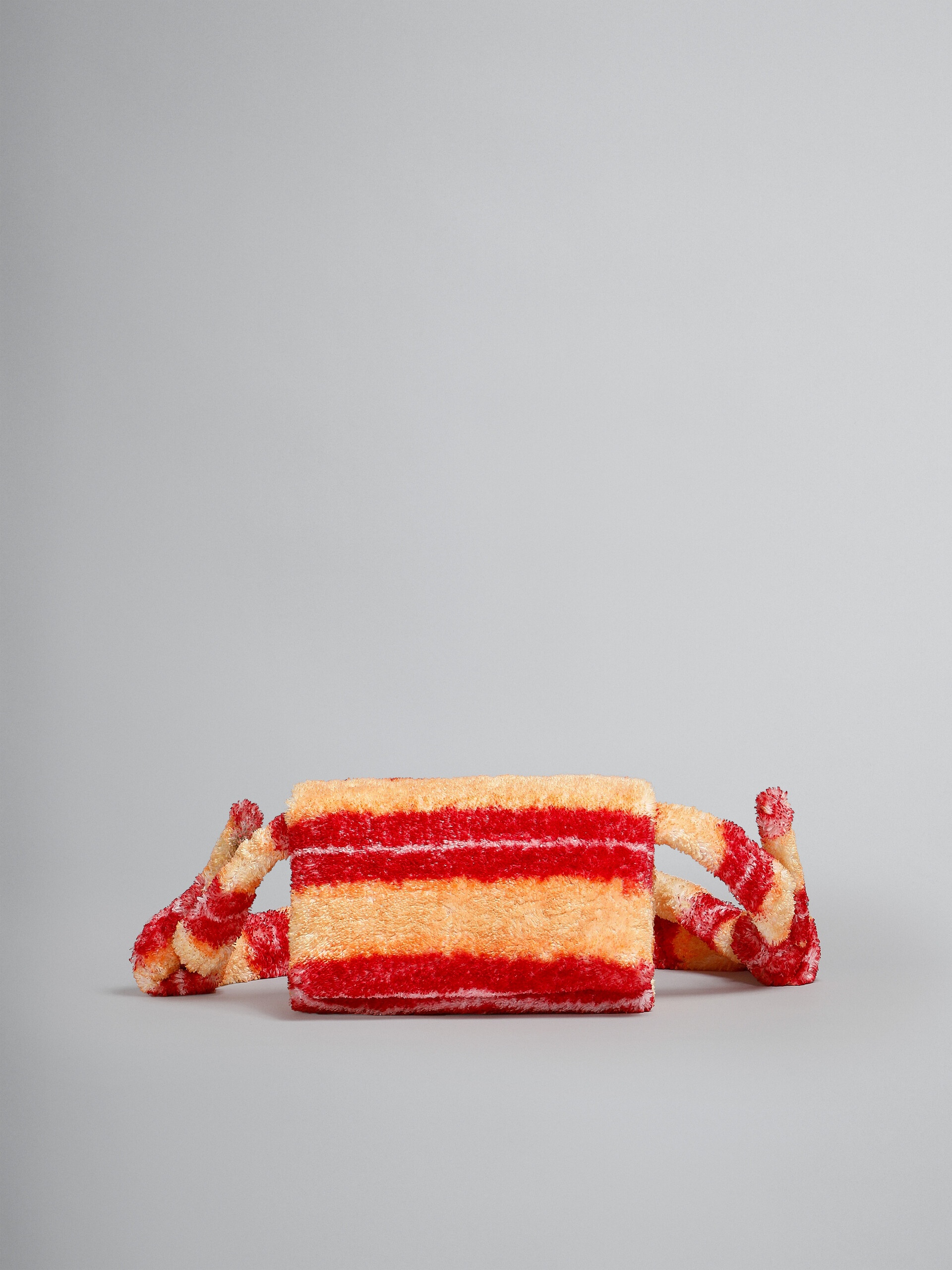 SMALL RED STRIPED TERRY PRISMA BAG - 1