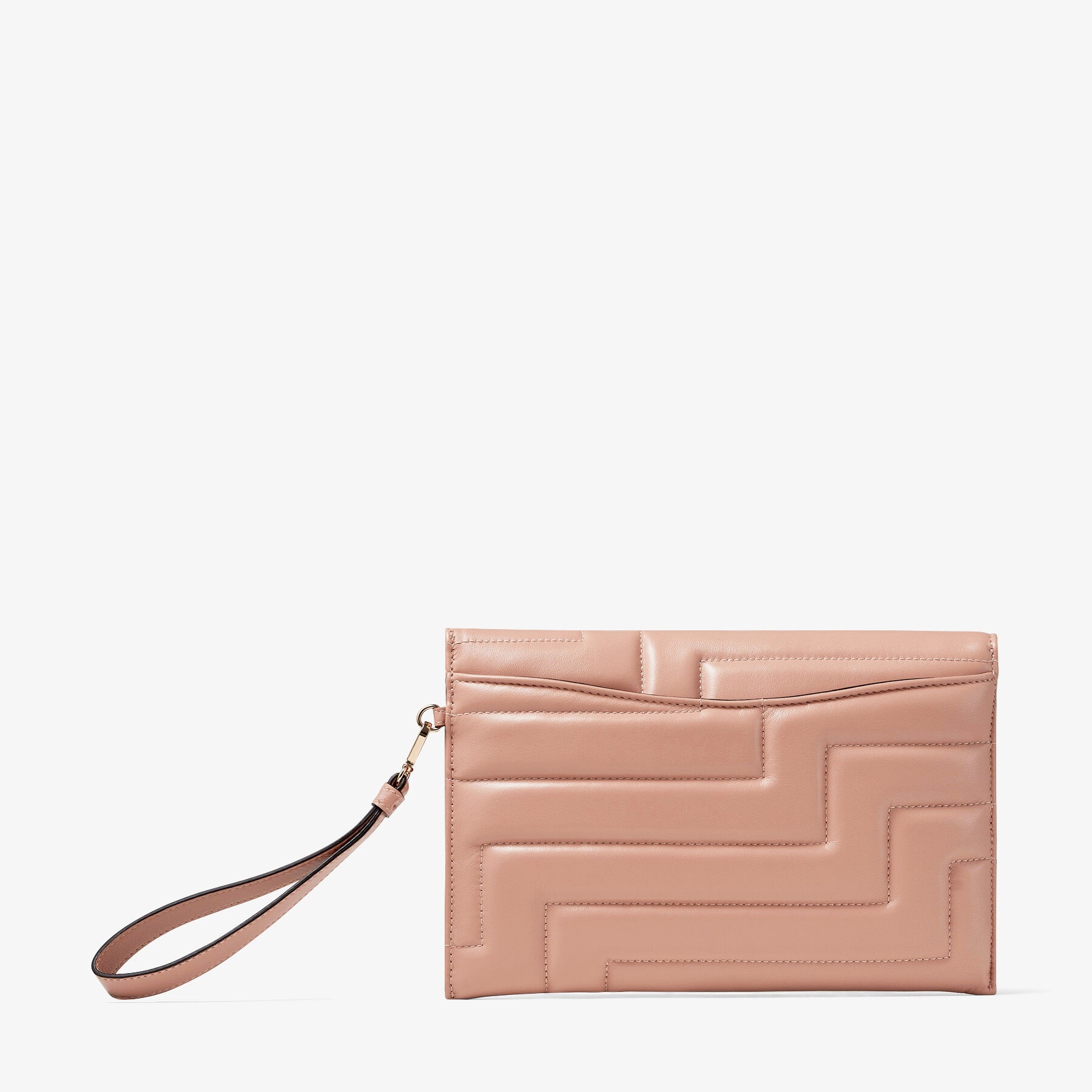 JC Square Avenue Envelope
Ballet Pink Quilted Nappa Leather Pouch - 7