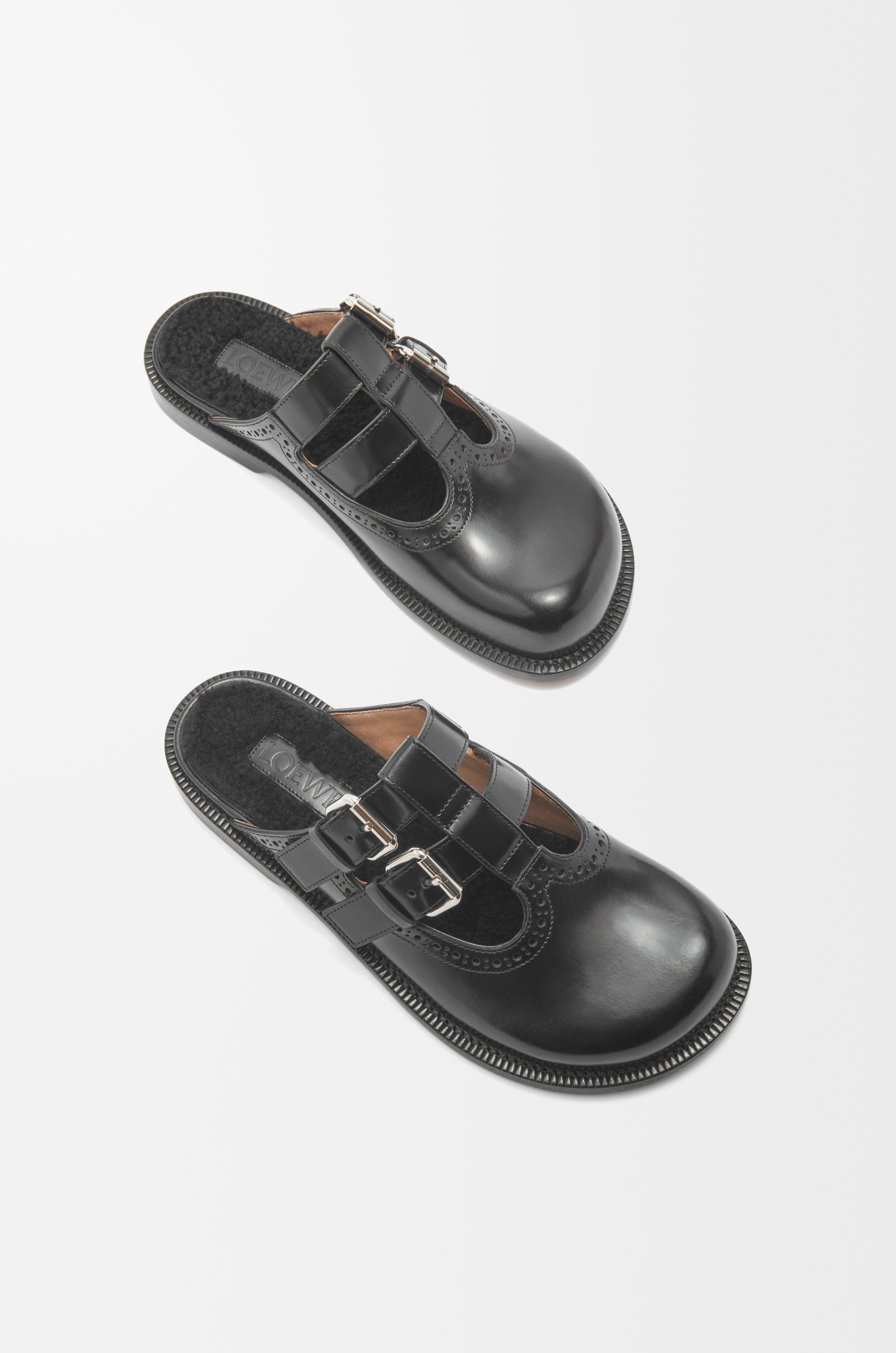 Campo Mary Jane mule in brushed calfskin and shearling - 4