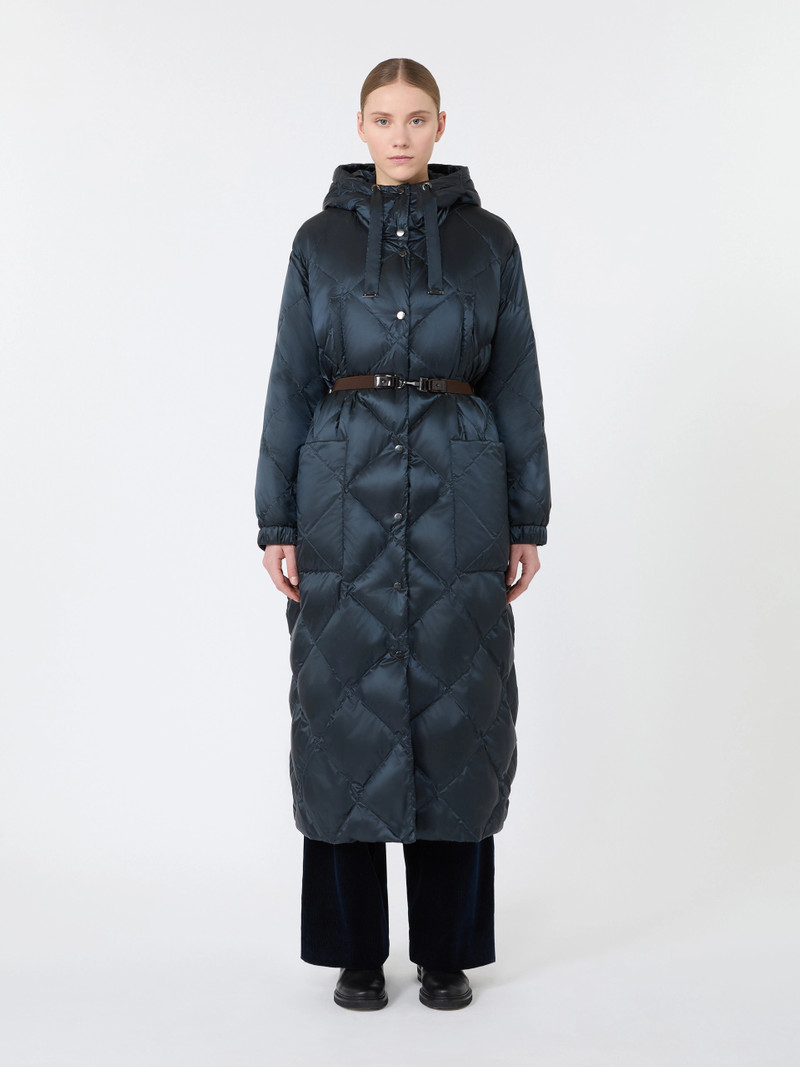 ABETE Long puffer in quilted water-repellent fabric - MIDNIGHTBLUE 3