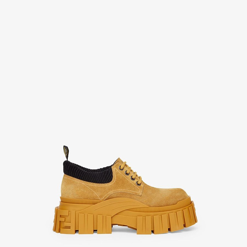 Yellow suede lace-ups 6