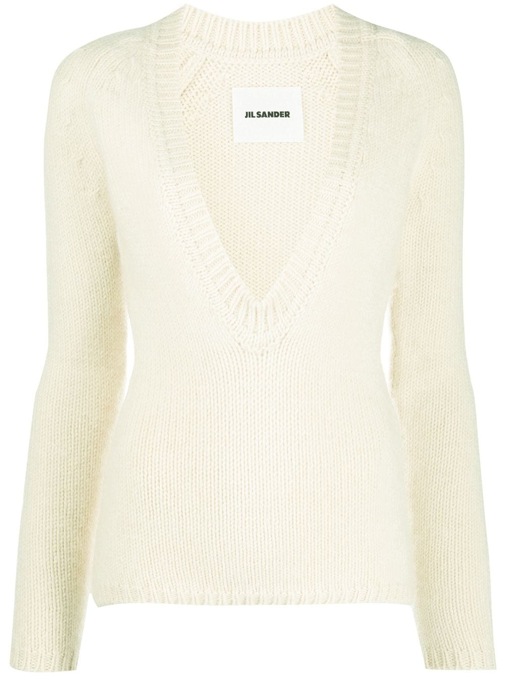 deep V-neck knitted sweater - 1