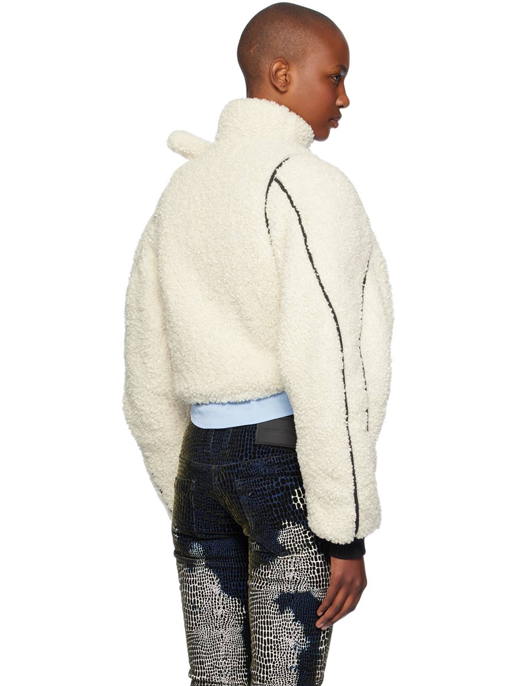Off-White Asymmetrical Teddy Jacket - 3