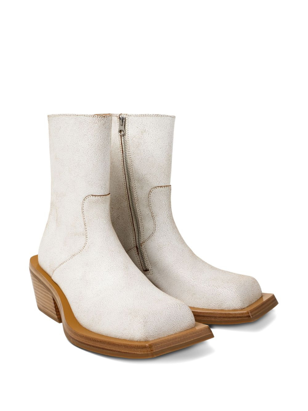 Quetal zip-front square-toe boots - 2