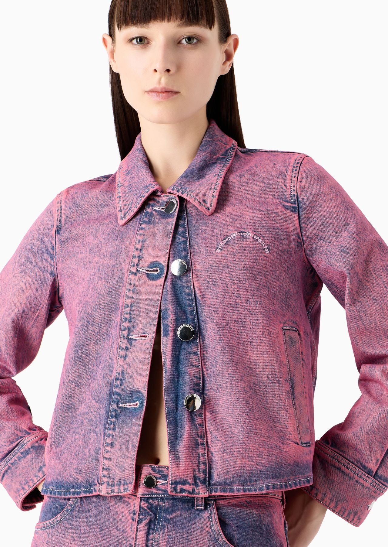 Emporio Armani Sustainability Values Capsule Collection over-dyed organic Lyocell-blend denim jacket - 5