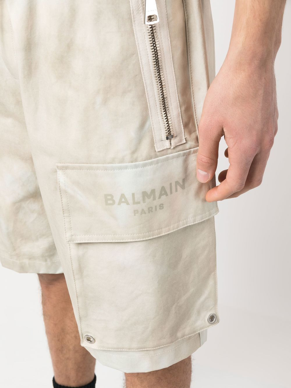faded-effect cotton cargo shorts - 5