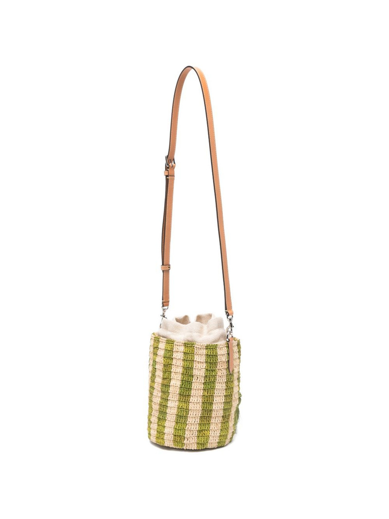 striped Vlogo raffia bucket bag 3