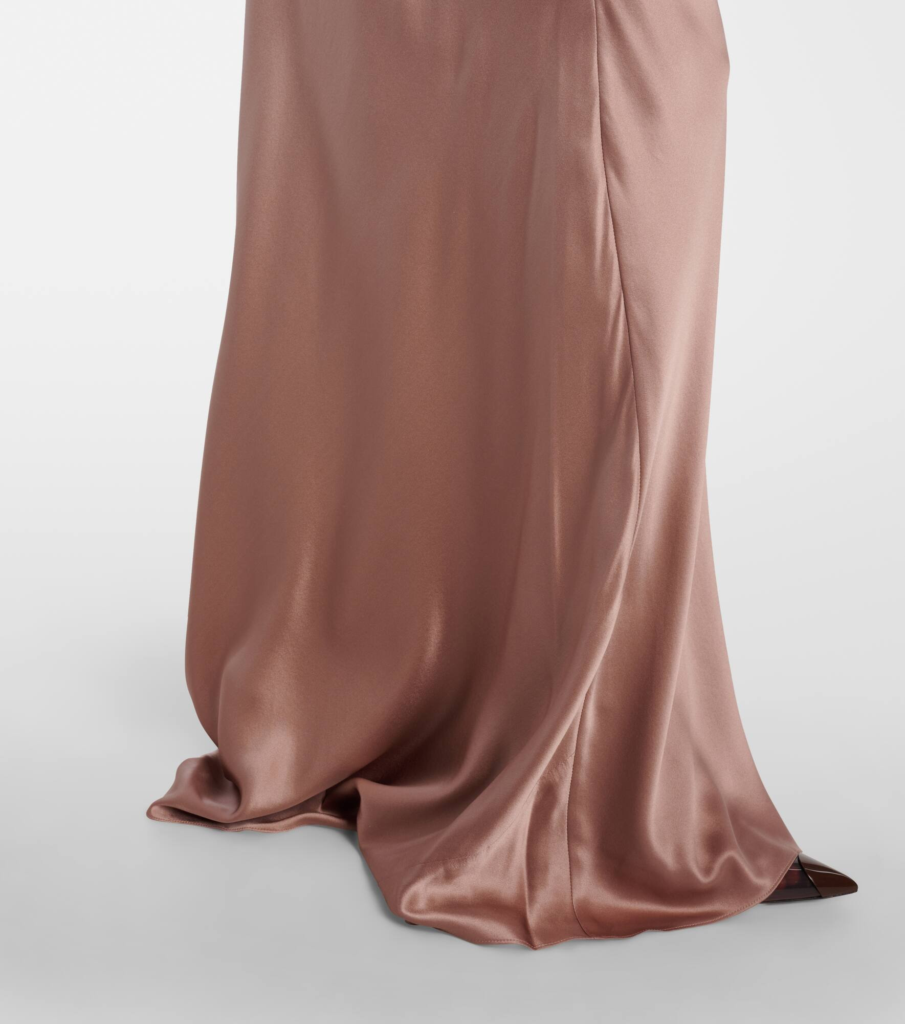 Ruched strapless silk satin corset dress - 5