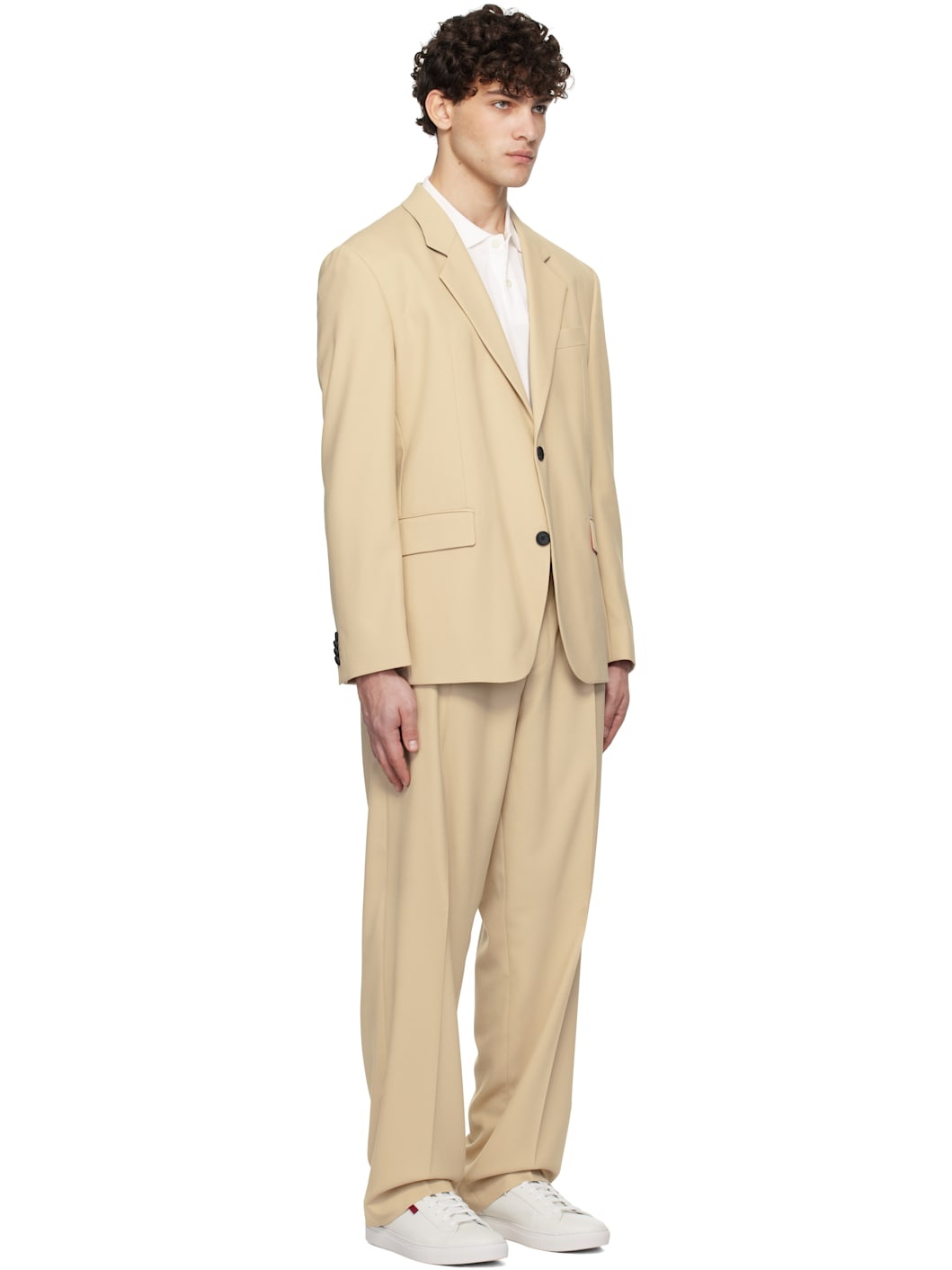 Beige Notched Suit - 2