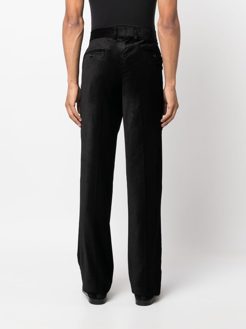 velvet straight-leg trousers - 4