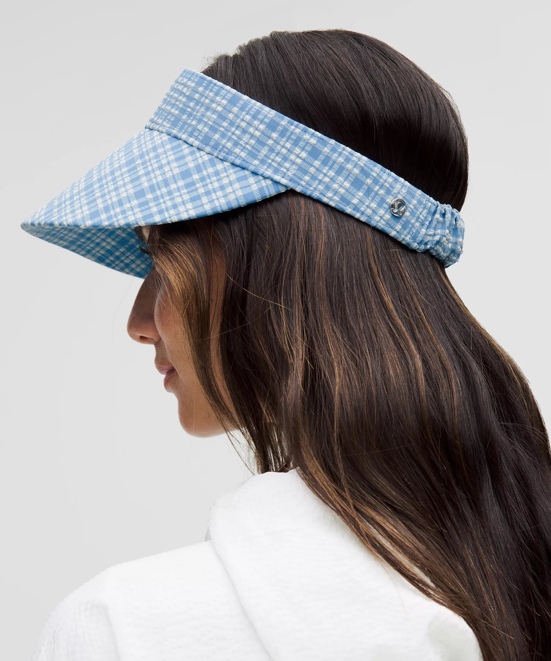 Women's Seersucker Check Removable Sweatband Visor - 3