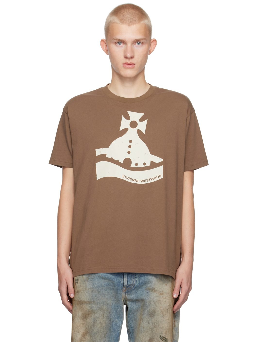 Brown Sunken Orb Classic T-shirt - 1