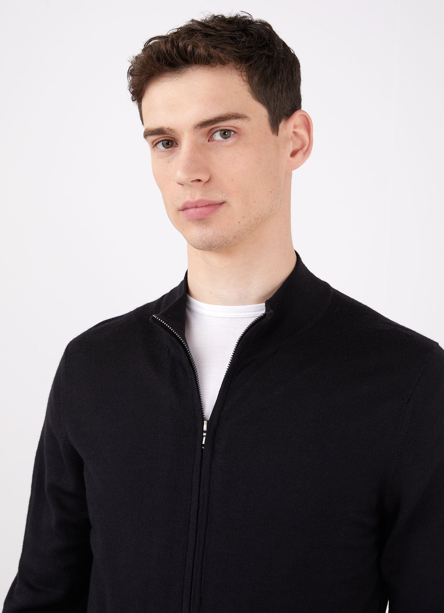 Fine Merino Wool Zip Cardigan - 5