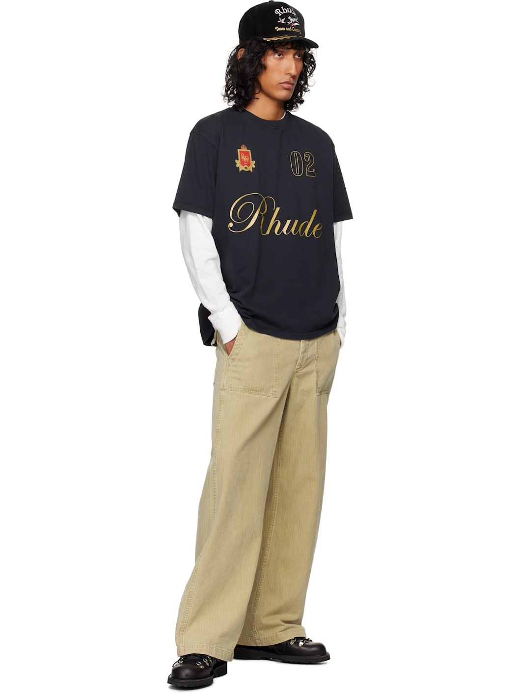 Black 'Rhude' Script T-shirt - 5