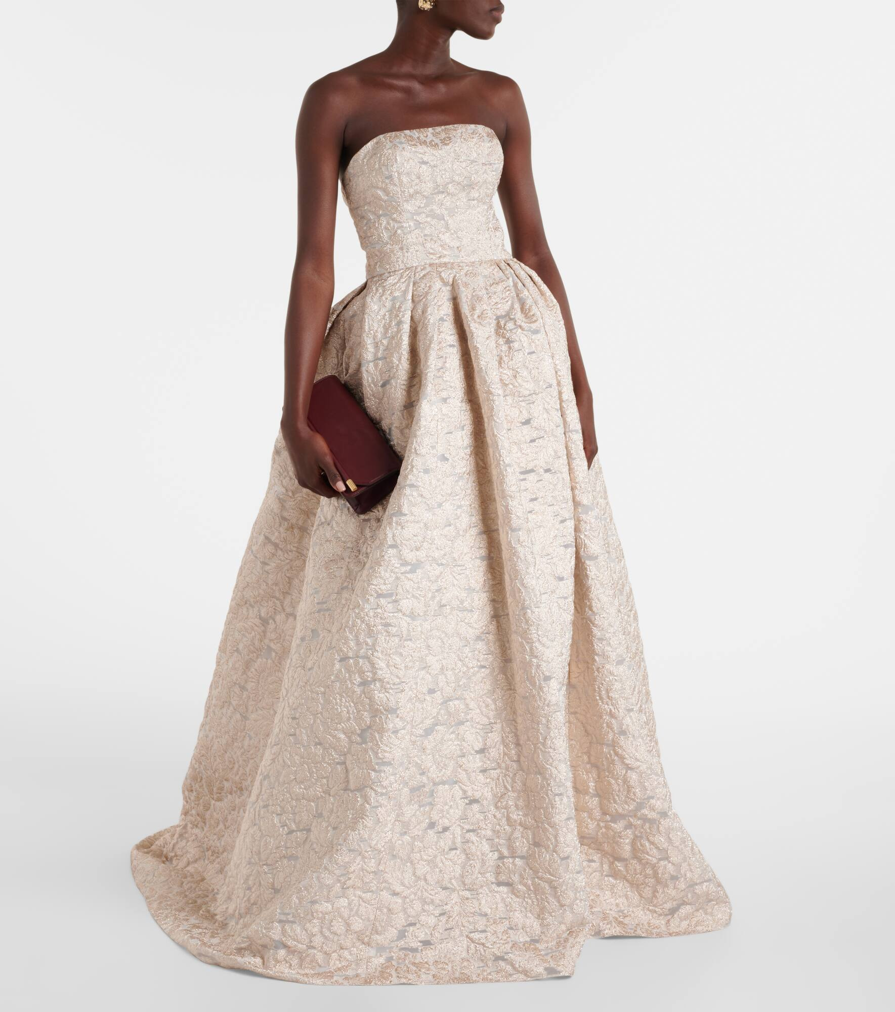 Strapless fil coupé gown - 2