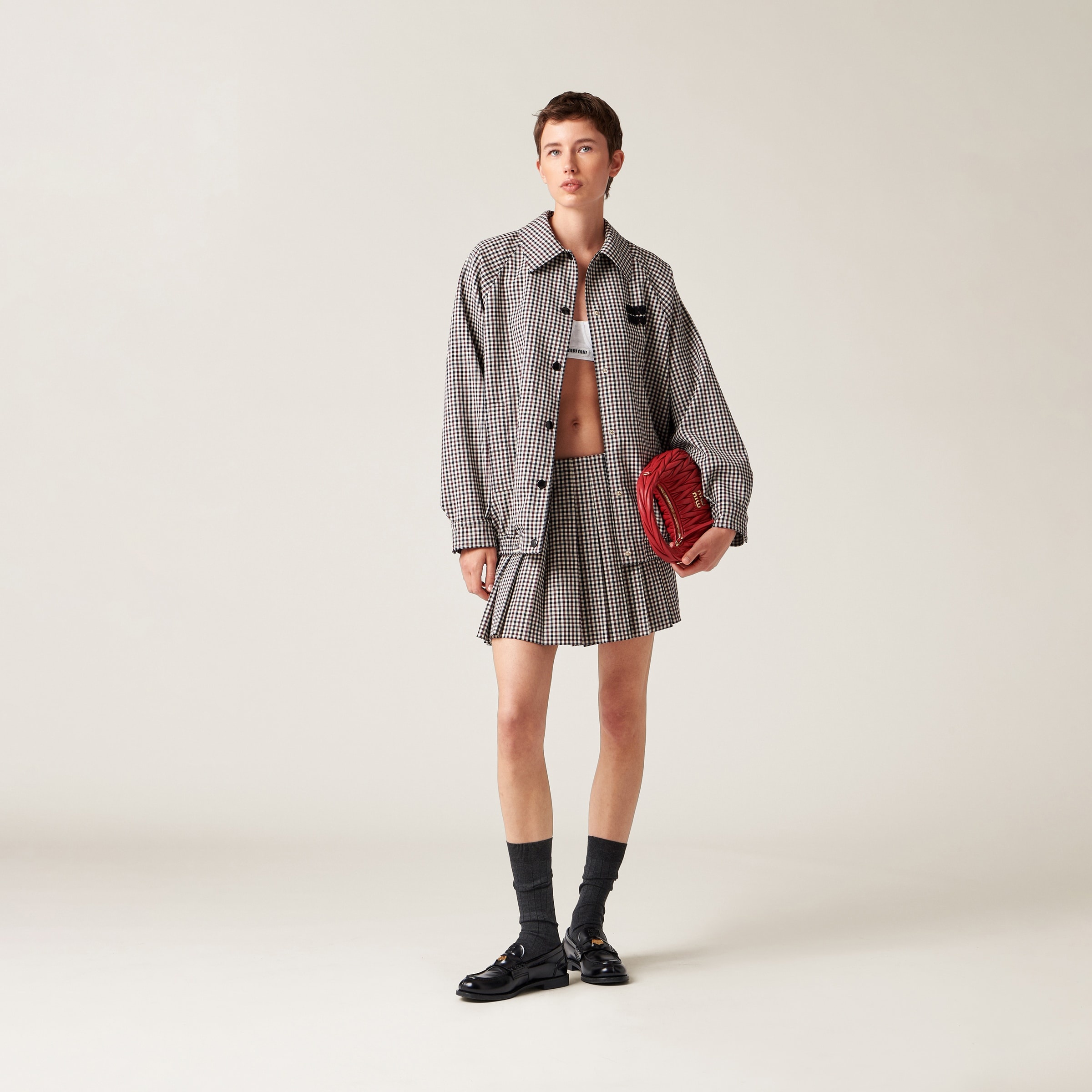 Miu Miu Gingham check blouson jacket | REVERSIBLE