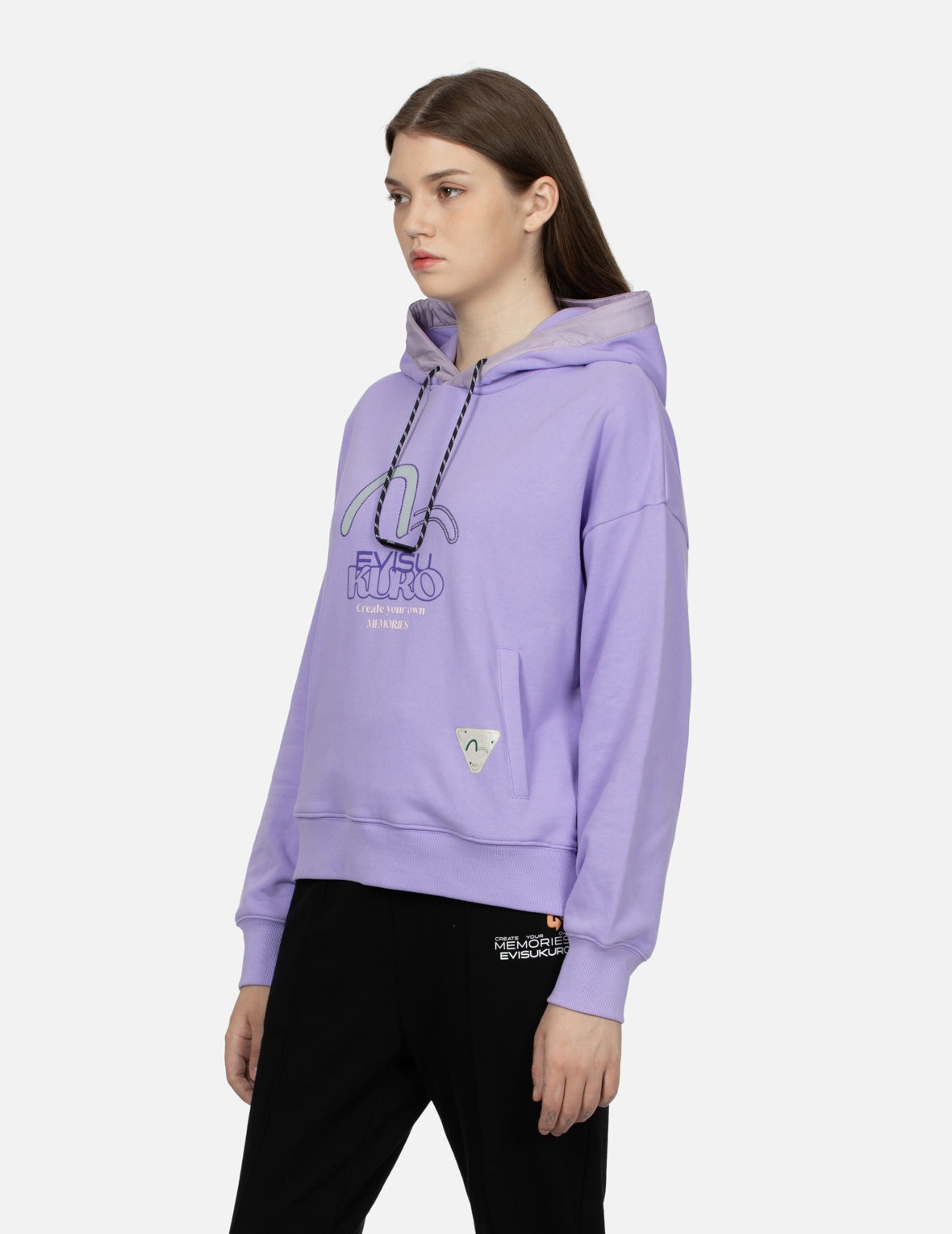 Seagull Print and Embroidery Loose Fit Hoodie - 7