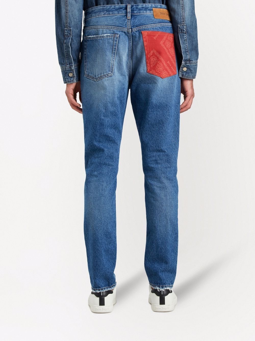 bandana patch straight-leg jeans - 4