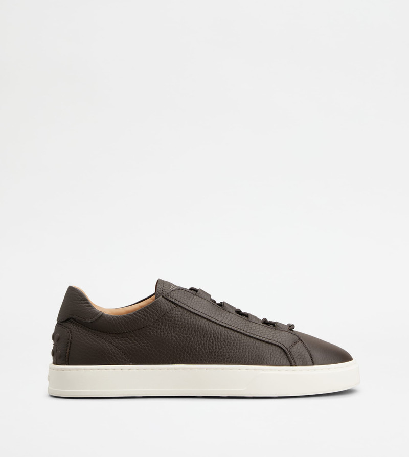SNEAKERS IN LEATHER - BROWN 1