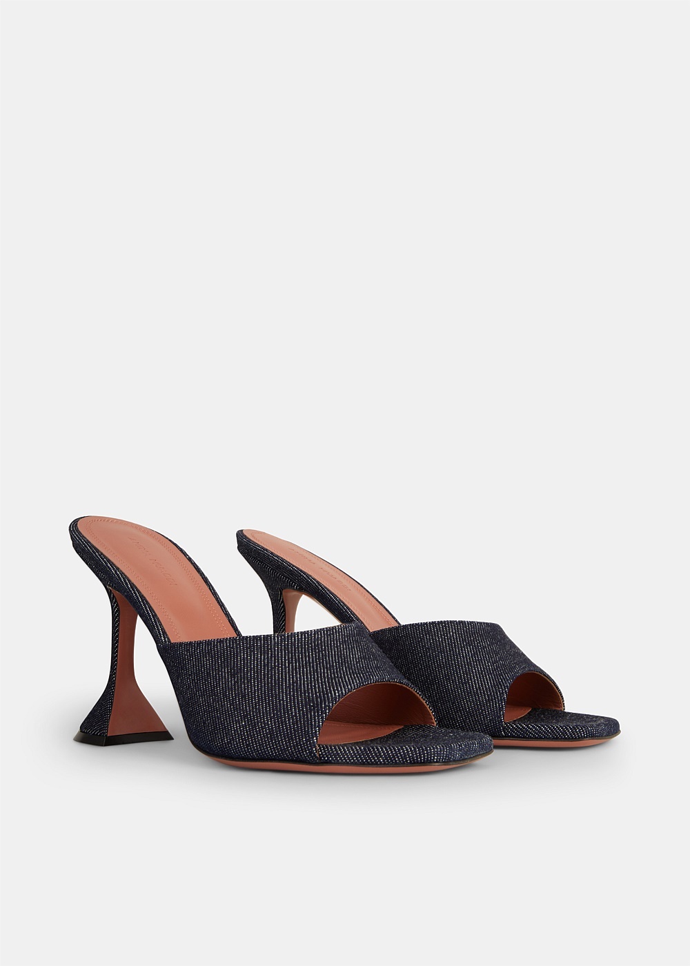 Dark Blue Denim Lupita Glass Mule - 4