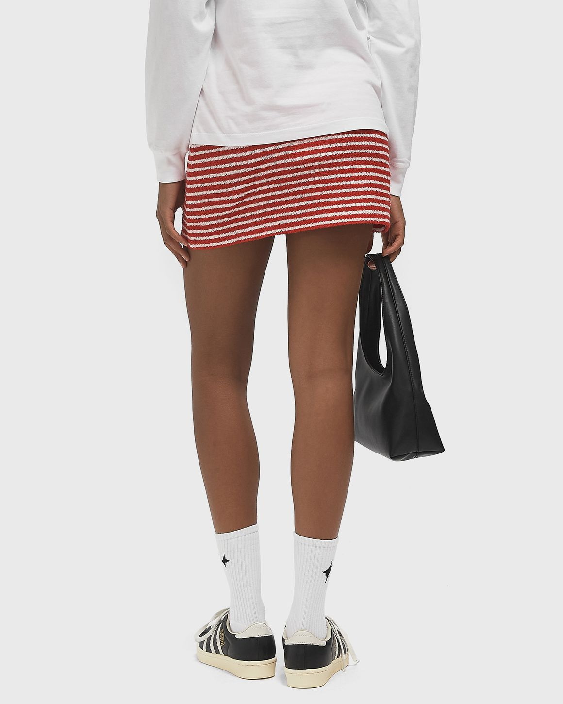 Serif Logo Striped Terry Aline Skirt - 3