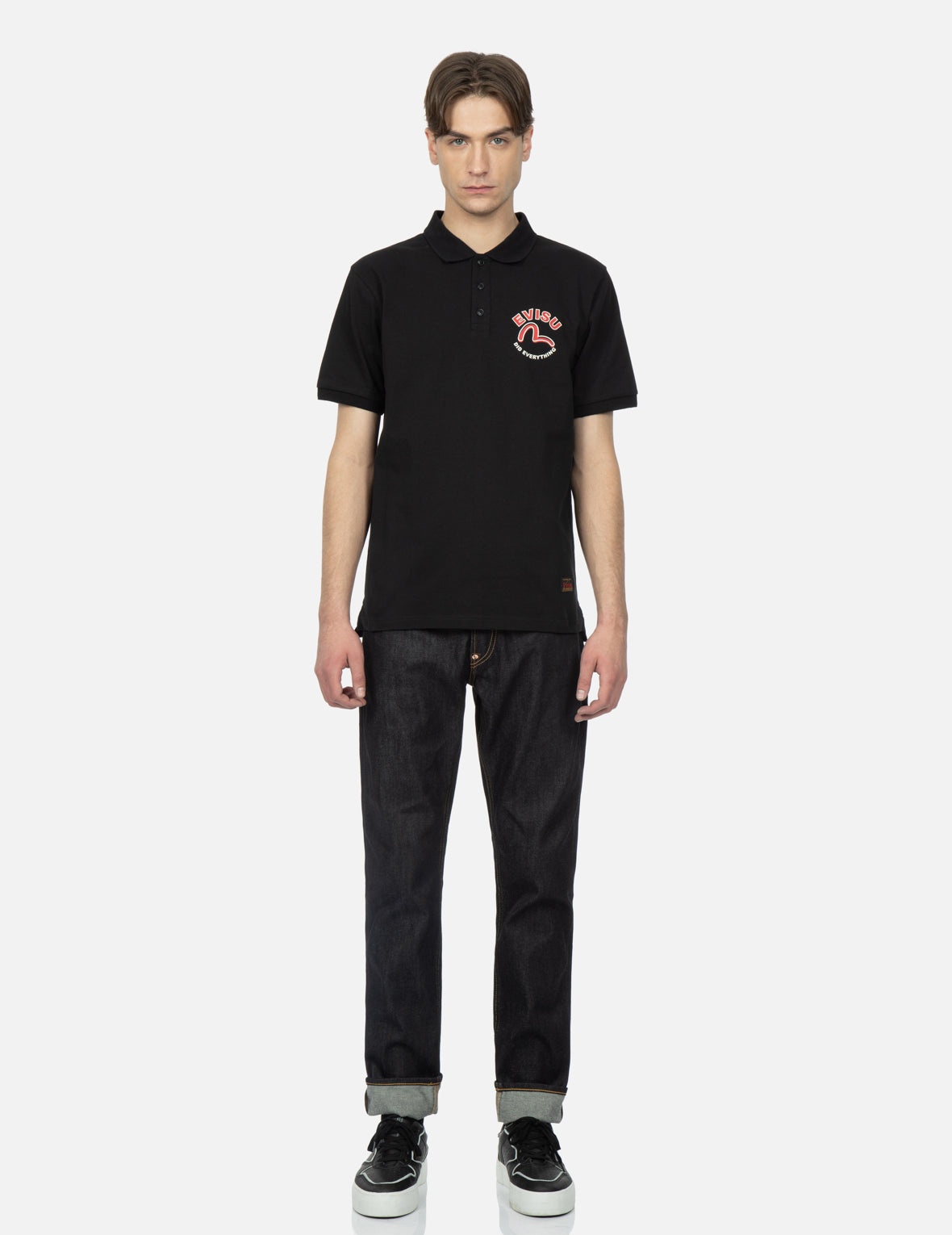 Kamon and Graffiti Logo Print Carrot-Fit Denim Jeans #2017 - 6