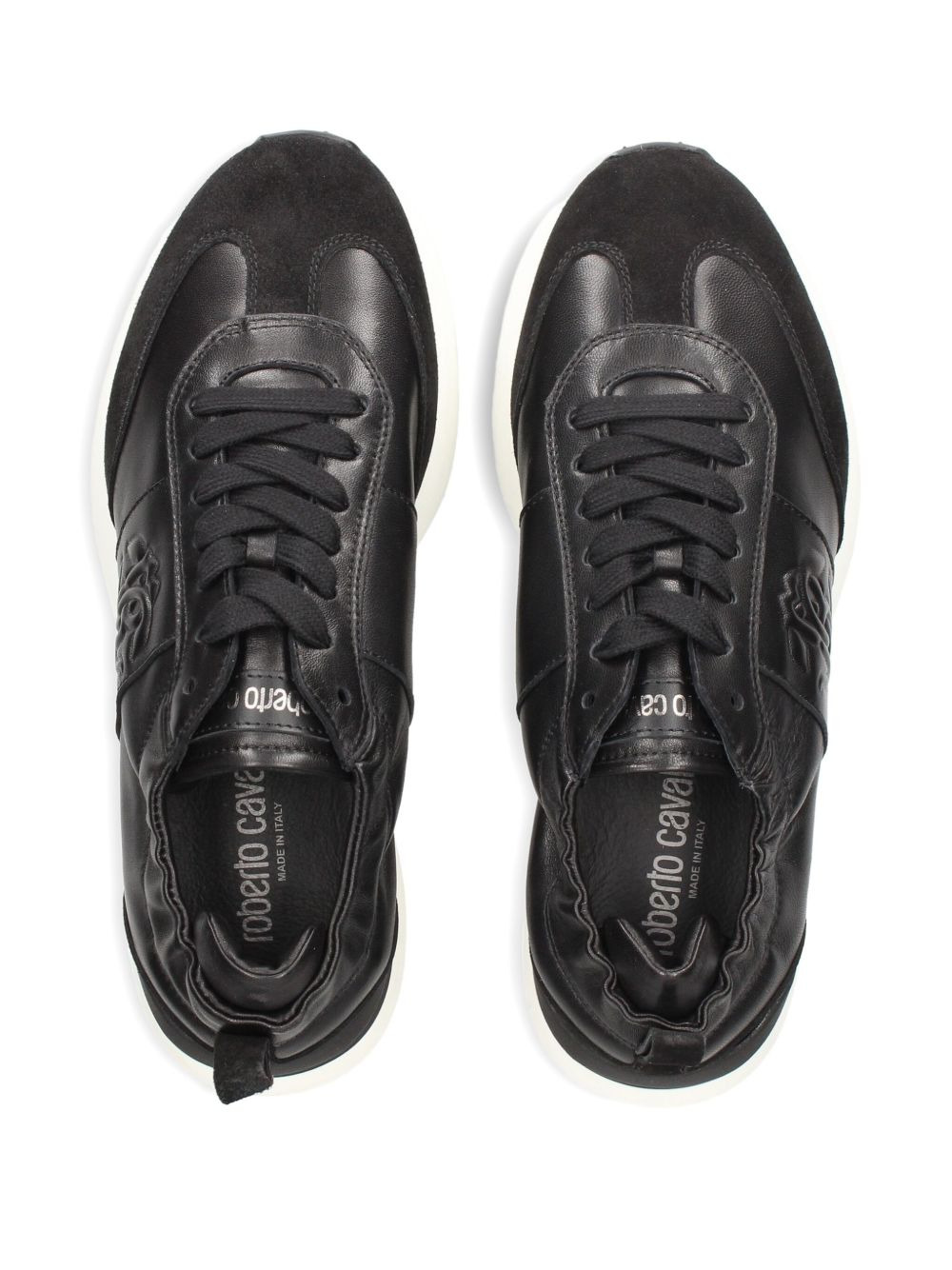 logo-embossed panelled sneakers - 3