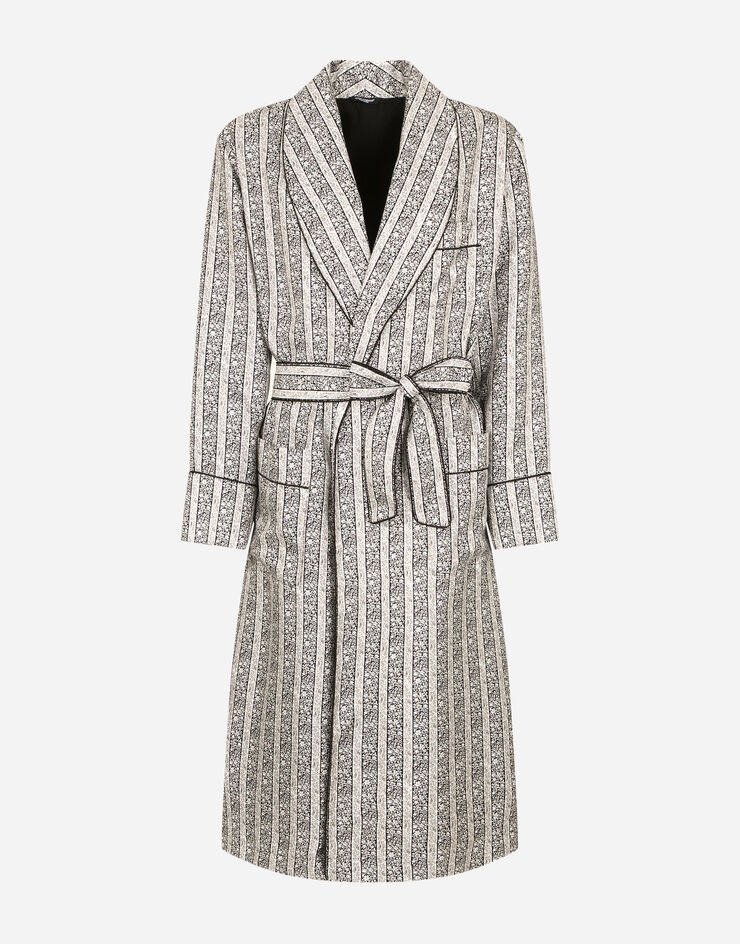 Floral-print silk robe - 1