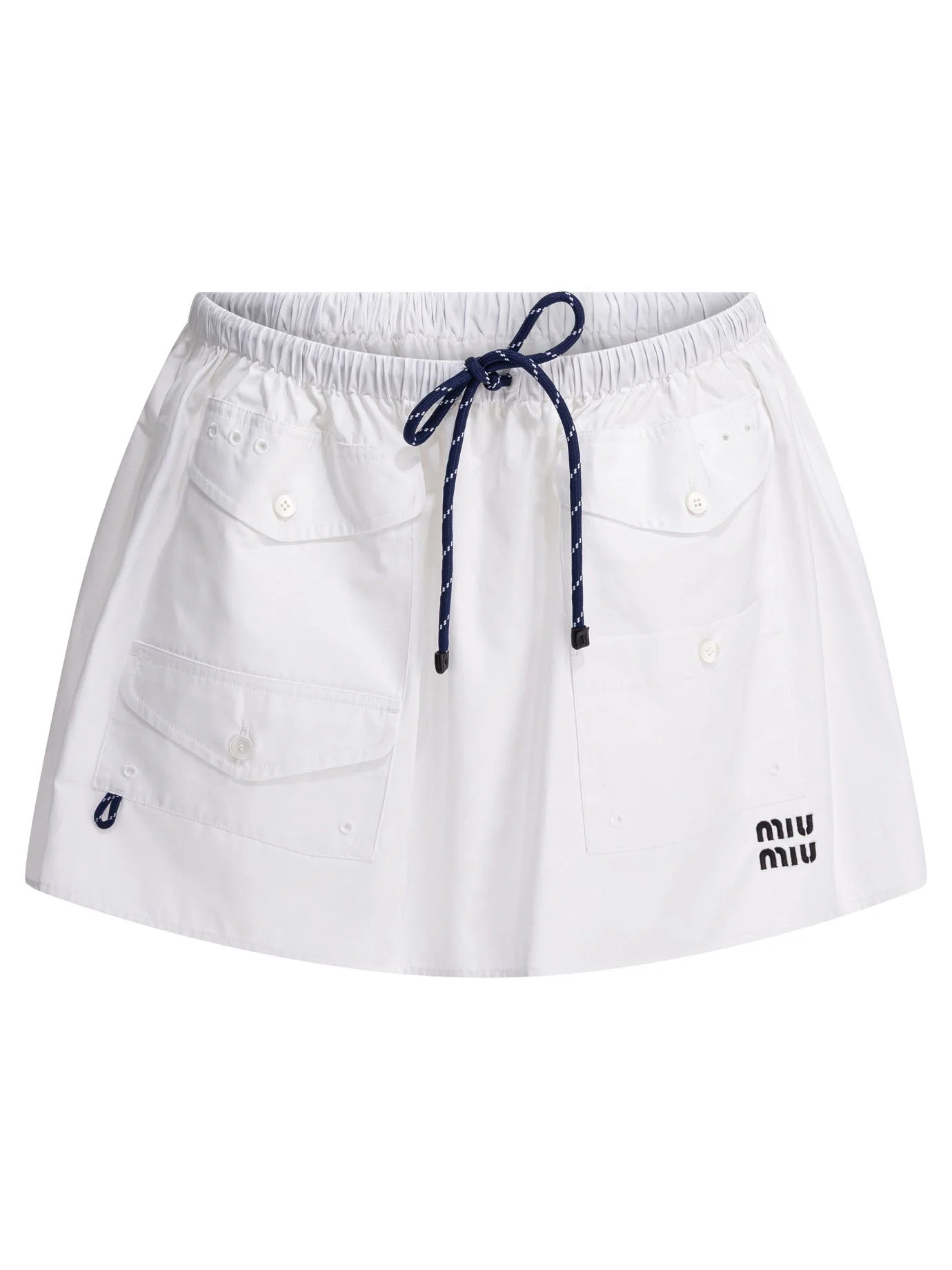 Miu Miu Poplin Mini Skirt White Women - 1