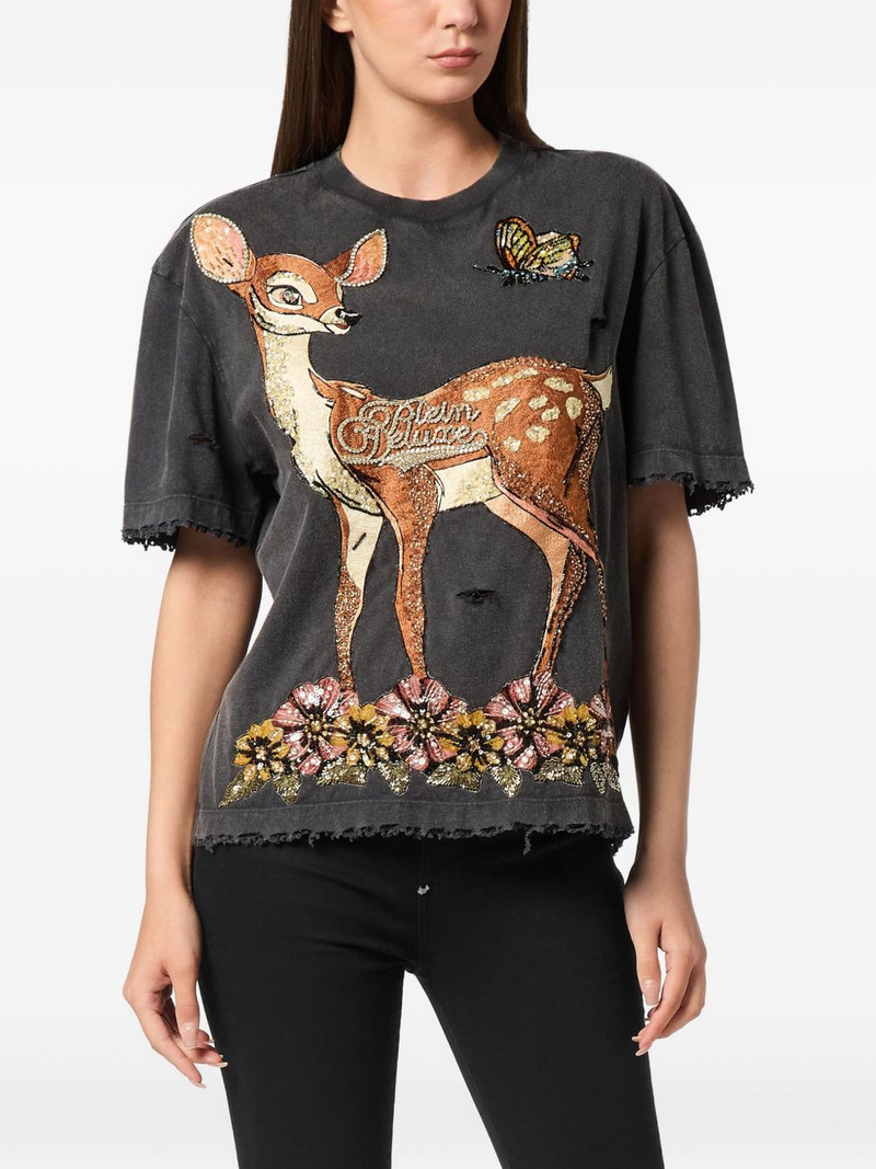 deer-print sequin-embellished T-shirt 3