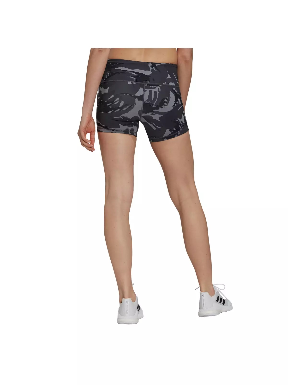 Women's Grey/Black 4-Inch Camo Short Leggings - 2