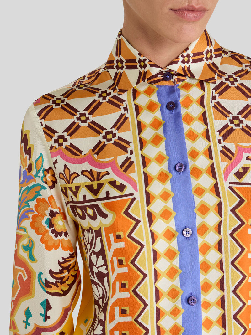 Etro SILK SHIRT WITH PLACED PRINT outlook